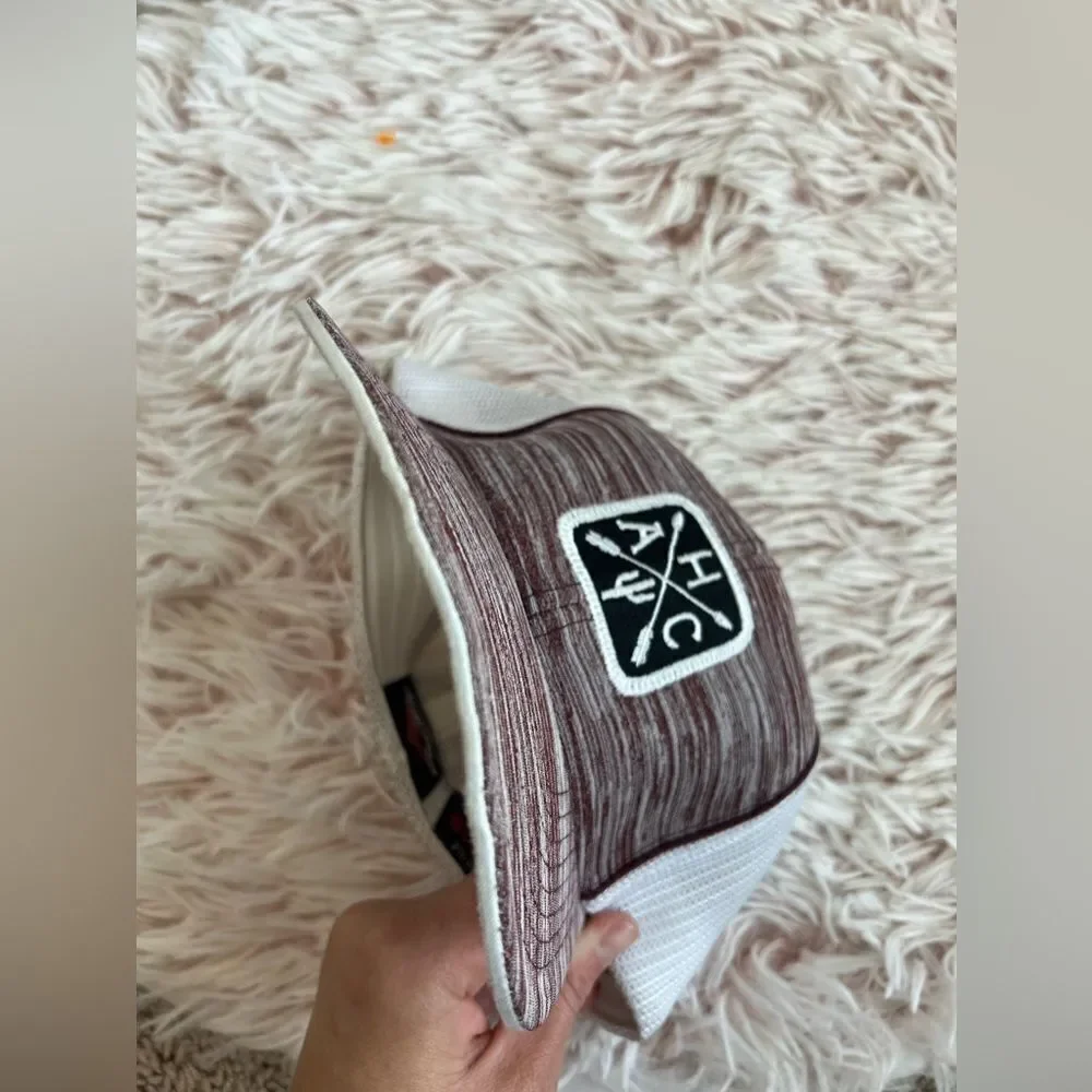 Armadillo Hat Co. Ace Pacific Headwear Maroon White Snapback Hat Style X216‎ S-M